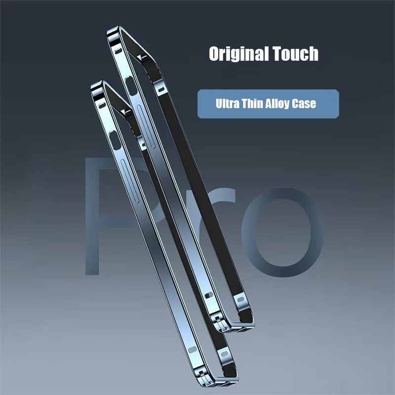 Luxury Apple iPhone Case, MagSafe Compatible, Camera Lens & Screen Protection, Ultra Thin, Shockproof, Magnetic Full All Around Cover – Lightweight Aluminum Metal Frame Bumper Case with Thin Alloy Back Protection