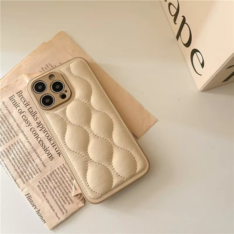 Luxury 3D Texture Apple iPhone Case, MagSafe Compatible, Ultra Thin Magnetic with Solid Color Silicone Bumper and Wavy Design