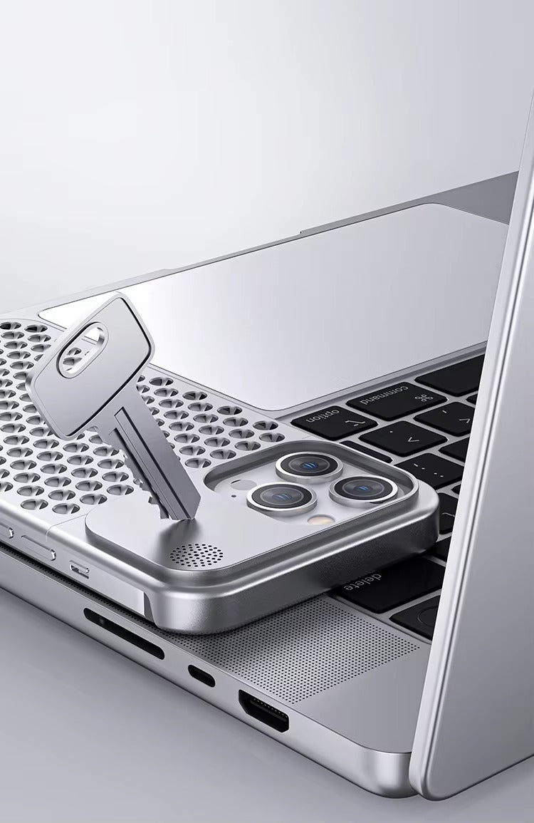 Luxury Apple iPhone Case, MagSafe Compatible, Camera Lens & Screen Protection, Ultra Thin, Shockproof, Magnetic Full All Around Cover – Aluminum Cooling Case with Heat Dissipation & Removable Fragrance Module