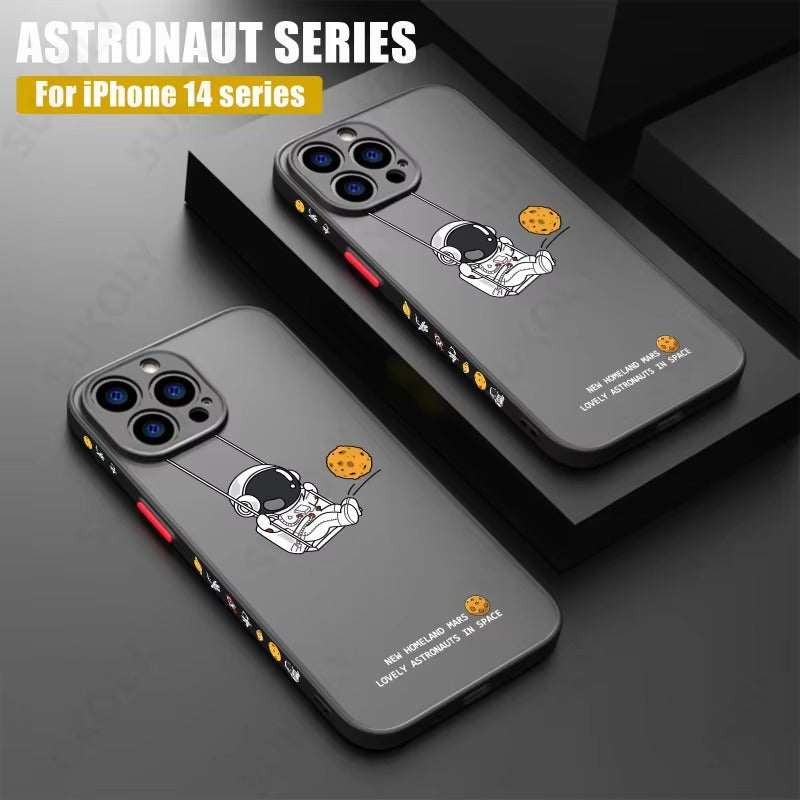 Robust Apple iPhone Case, MagSafe Compatible, Ultra Thin Screen Protection, Acrylic Matte Shell Featuring Astronaut Art
