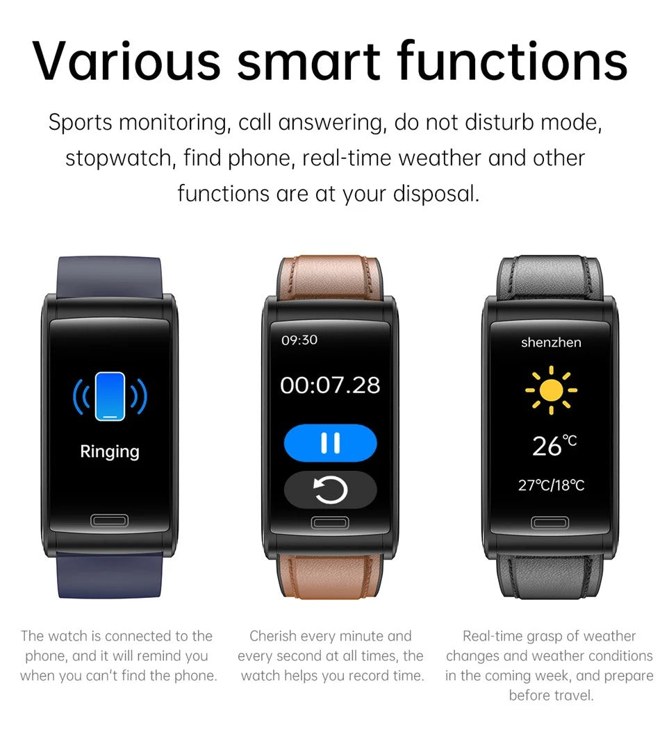 Advanced Health Smartwatch for iPhone – Non-Invasive Blood Glucose Monitor with ECG+PPG, IP68 Waterproof Fitness Tracker