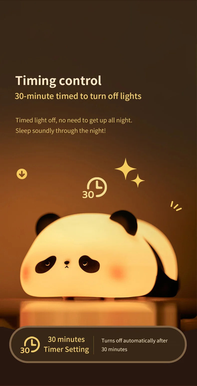 Premium Cute Animal LED Night Light – Touch Sensor, USB Rechargeable Silicone Lamp, 3 Brightness Levels, 30-Min Timer, Bedside Kids Room Decor, Portable & Soft Glow