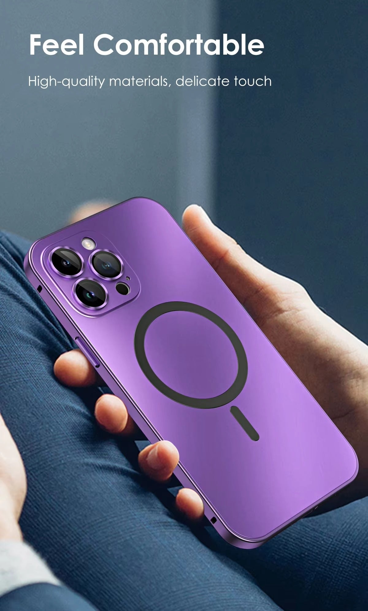 Luxury Apple iPhone Case, MagSafe Compatible, Camera Lens & Screen Protection, Ultra Thin, Shockproof, Magnetic Full All Around Cover – Metal Frame Case with Aluminum PC Back Panel for Sleek Durable Protection