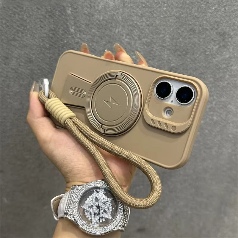 Luxury Apple iPhone Case, MagSafe Compatible, Camera Lens & Screen Protection, Ultra Thin, Shockproof, Magnetic Full All Around Cover – Invisible Folding Bracket Silicone Case with Soft Touch Finish