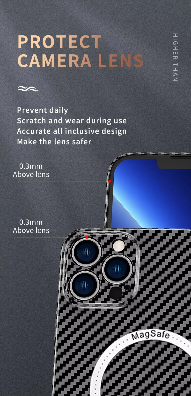 Premium Carbon Fiber Apple iPhone Case, MagSafe Compatible, Ultra Thin Magnetic Screen and Camera Guard, Sleek Matte Finish