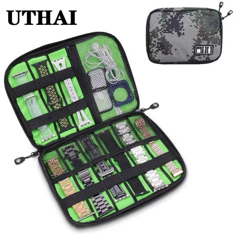 Premium Waterproof Travel Organizer Bag for Laptop Accessories – Compact Storage Case for External Hard Drive, Chargers, Cables, Headphones, SD Cards, U-Disk, Power Bank