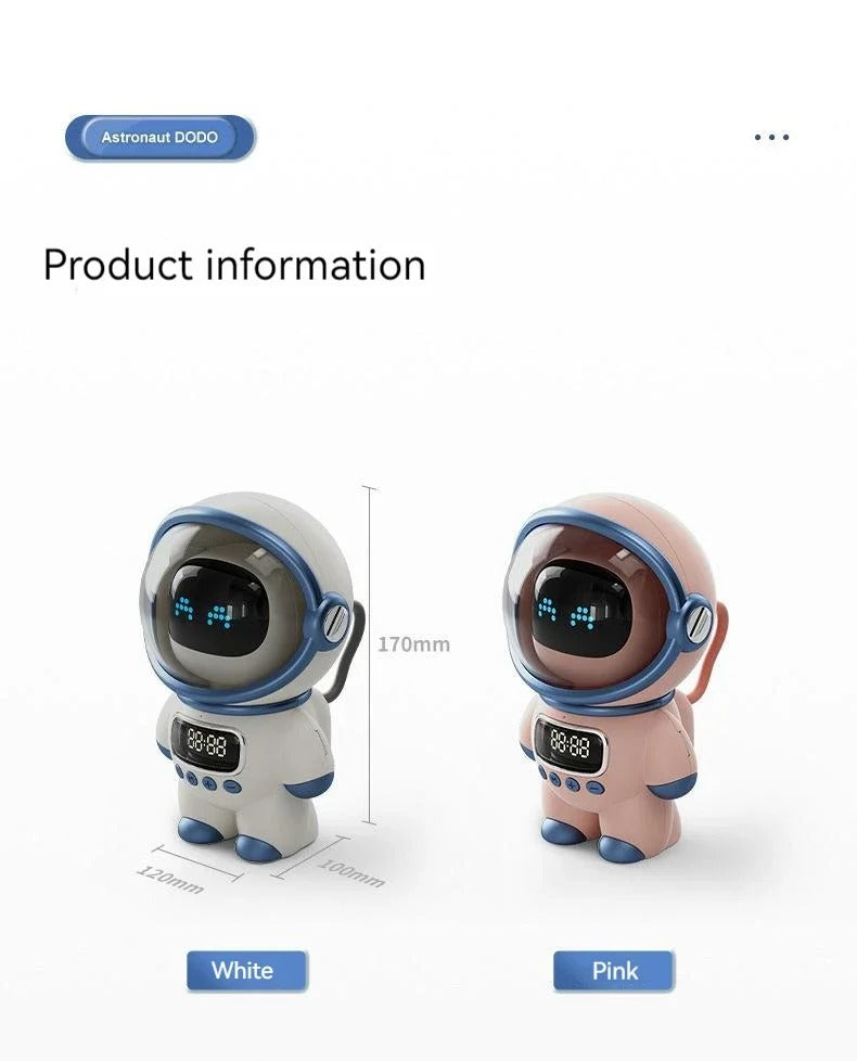 Premium Bluetooth Speaker with Smart Alarm Clock for iPhone – Astronaut Design with FM Radio, Custom Night Light