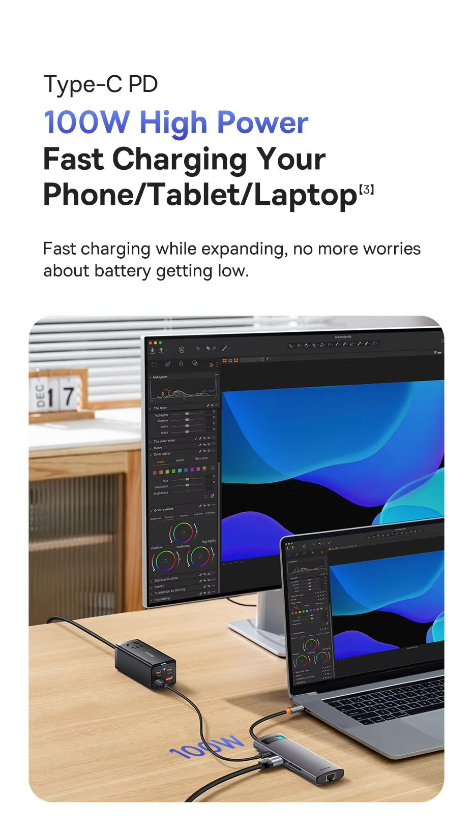 High Quality USB-C Hub Adapter – Type-C to HDMI, USB 3.1, 10Gbps, RJ45 Ethernet, Laptop, Tablet, USB-C Devices