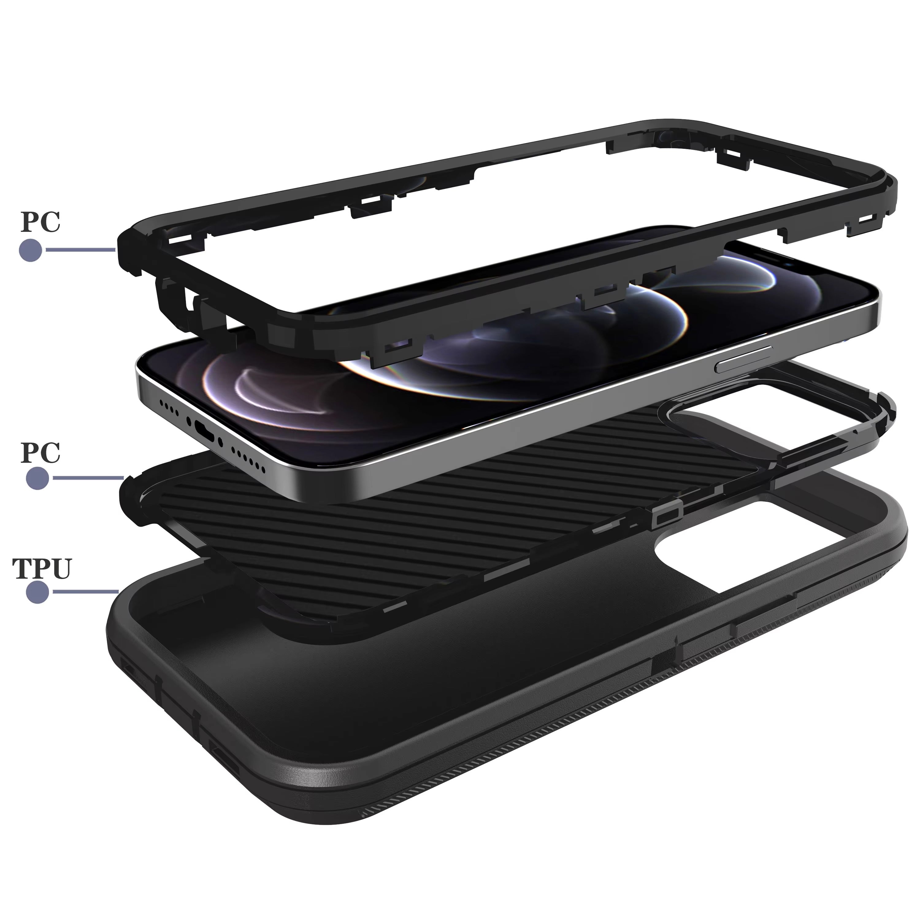 Robust Apple iPhone Case, MagSafe Compatible, Camera Lens & Screen Protection, Ultra Thin, Shockproof, Magnetic Full All Around Cover – 3-in-1 Heavy Duty Armor Case with Belt Clip & Full Body Protection