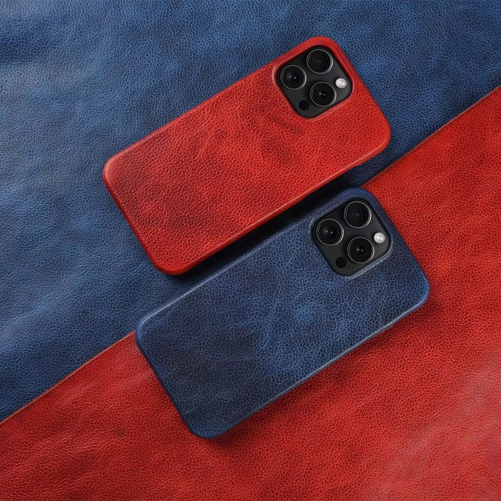 Luxury Genuine Leather Apple iPhone Case, MagSafe Compatible, Ultra Thin Magnetic and Durable Back Shell Design