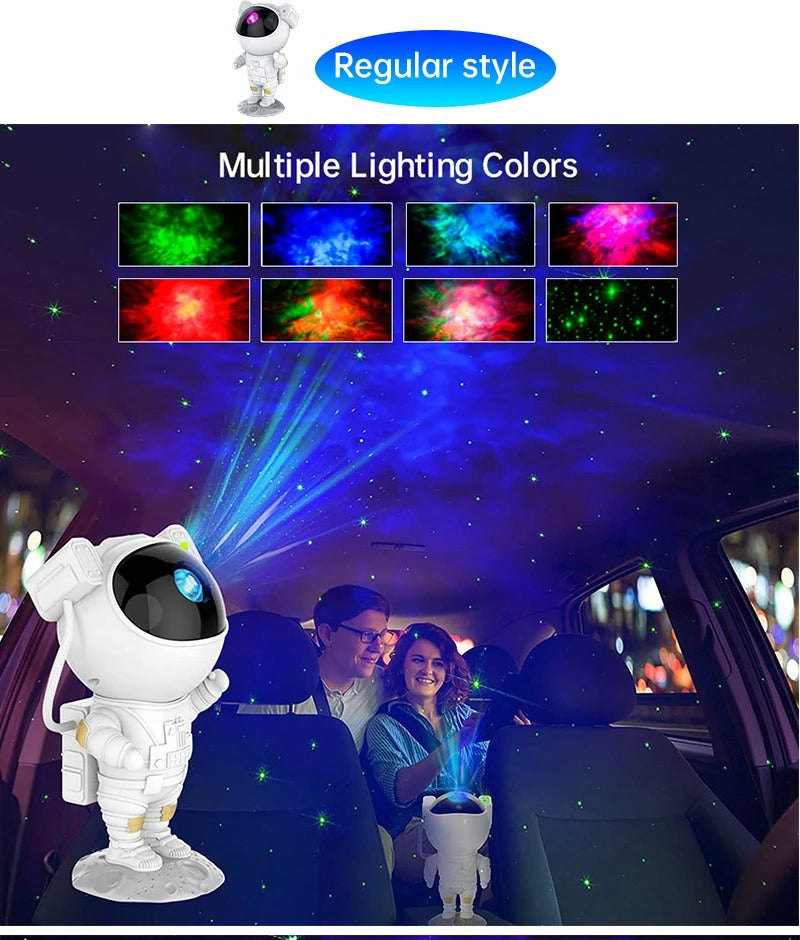 Luxury Astronaut Star Projector Night Light – 360° Adjustable Galaxy Lamp with Remote, Nebula LED Mood Light, Bedroom Ceiling Sky Decor for Kids Gift
