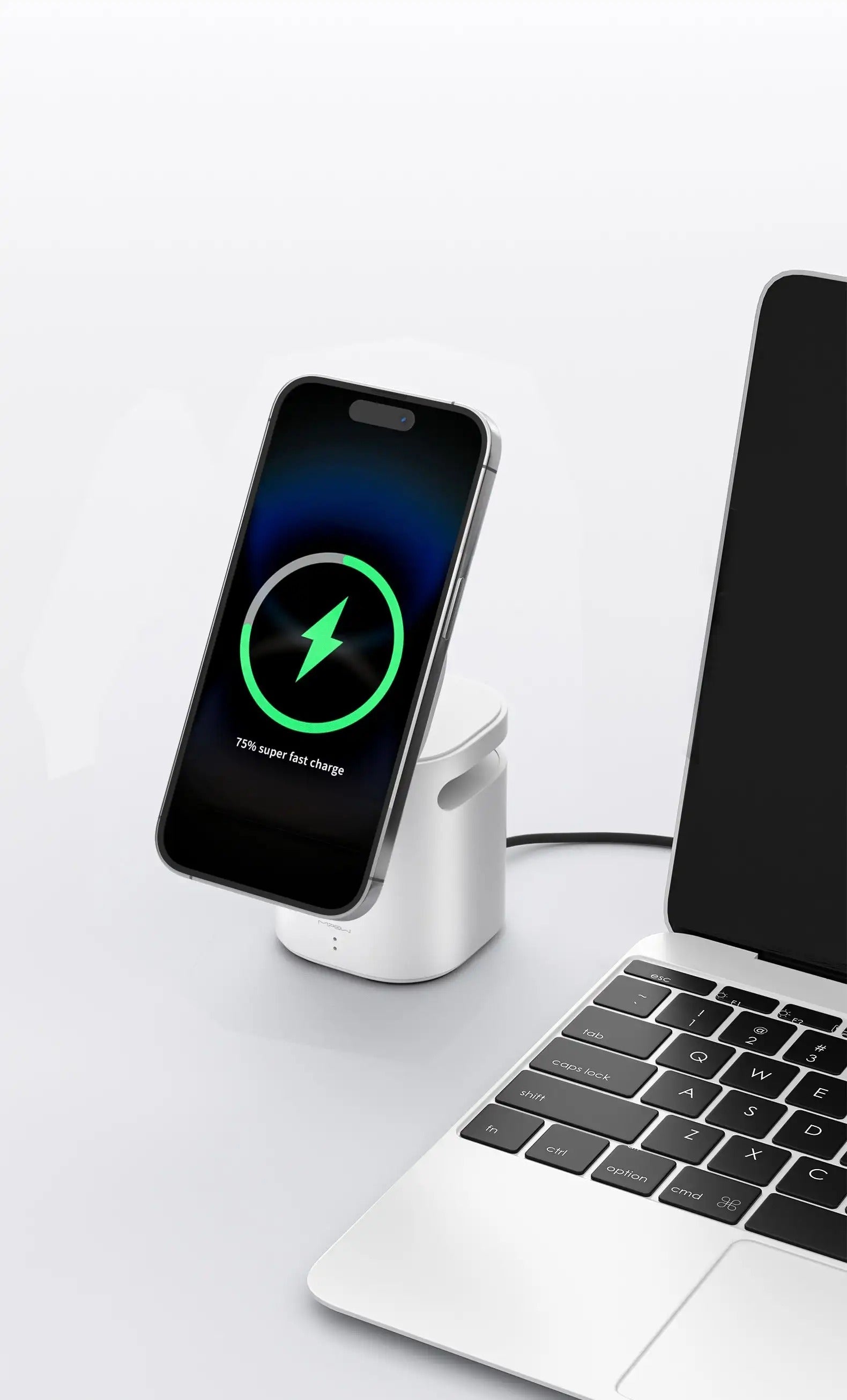 Premium Magnetic Wireless Charging Station with Bluetooth Speaker – 15W Fast Charger Stand and Phone Holder Dock for iPhone and AirPods