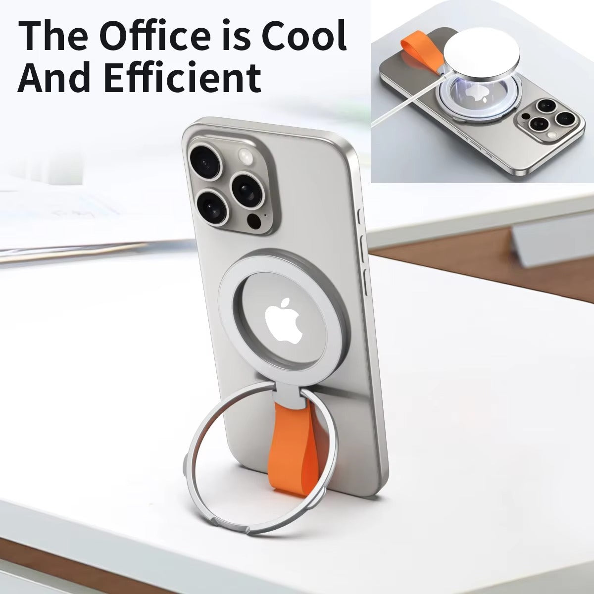 Premium, Magnetic Phone Ring Holder for MagSafe Rotatable Stand with, Strong Magnet Mount for Apple iPhone and Smartphones
