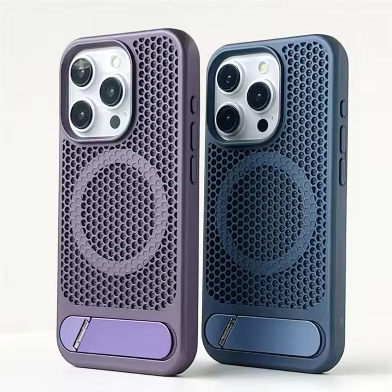 Luxury Apple iPhone Case, MagSafe Compatible, Camera Lens & Screen Protection, Ultra Thin, Shockproof, Magnetic Full All Around Cover – Breathable Heat Dissipation Case with Titanium Hard Back & Wireless Charging Support