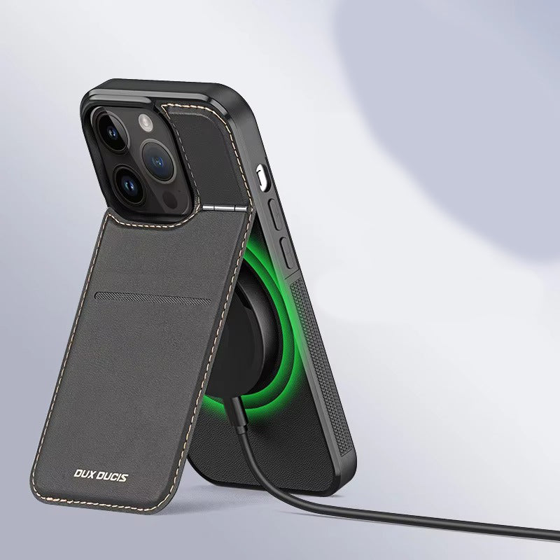 Luxury Apple iPhone Case, MagSafe Compatible, Camera Lens and Screen Protection, Ultra Thin, Shockproof, Magnetic, Full All Around Protection, PU Leather Business Cover