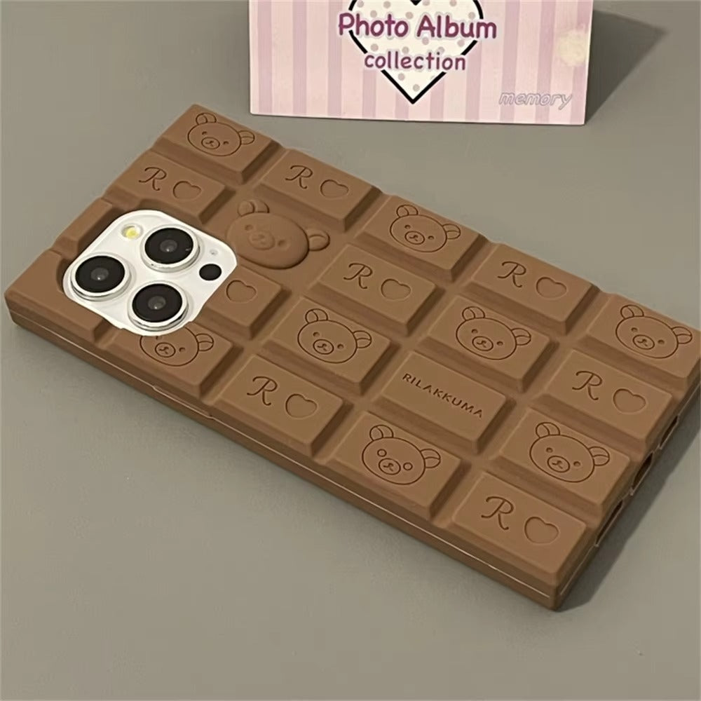 Premium Apple iPhone Case, MagSafe Compatible, Camera Lens and Screen Protection, Ultra Thin, Shockproof, Magnetic, Full All Around Protection, 3D Bear Chocolate Cover