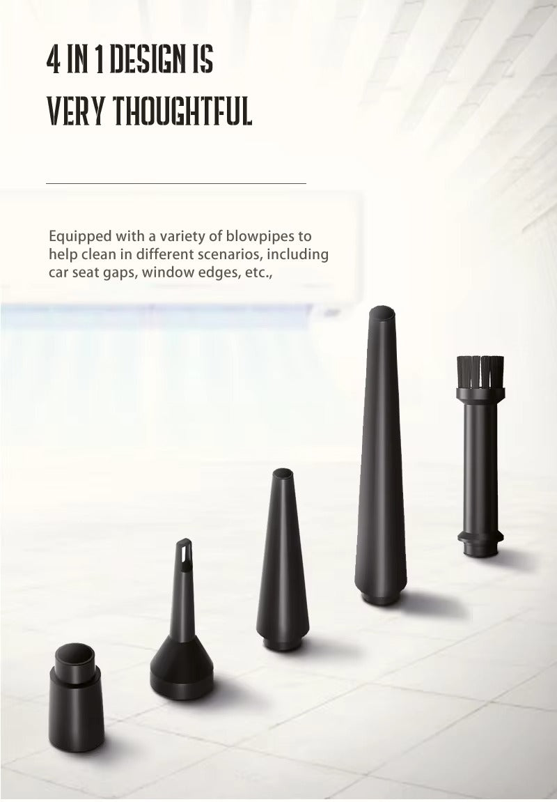 Powerful, Cordless, Compressed Air Duster for Computer, Air Blower with LED Light, for PC, Keyboard, Crumbs, Laptop, Car, Cleaning, Reusable, Portable