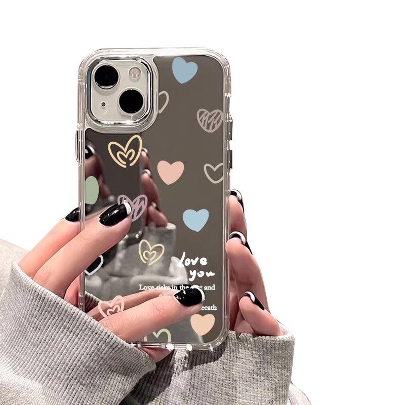 Luxury Apple iPhone Case, MagSafe Compatible, Camera Lens and Screen Protection, Ultra Thin, Shockproof, Magnetic, Full All Around Protection, Cherry Bow Mirror Cover