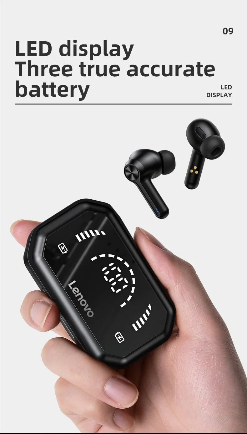 Premium TWS Bluetooth 5.0 Earbuds for iPhone Headset with LED Display, 1200mAh Charging Case Noise Reduction, and Gaming Mode