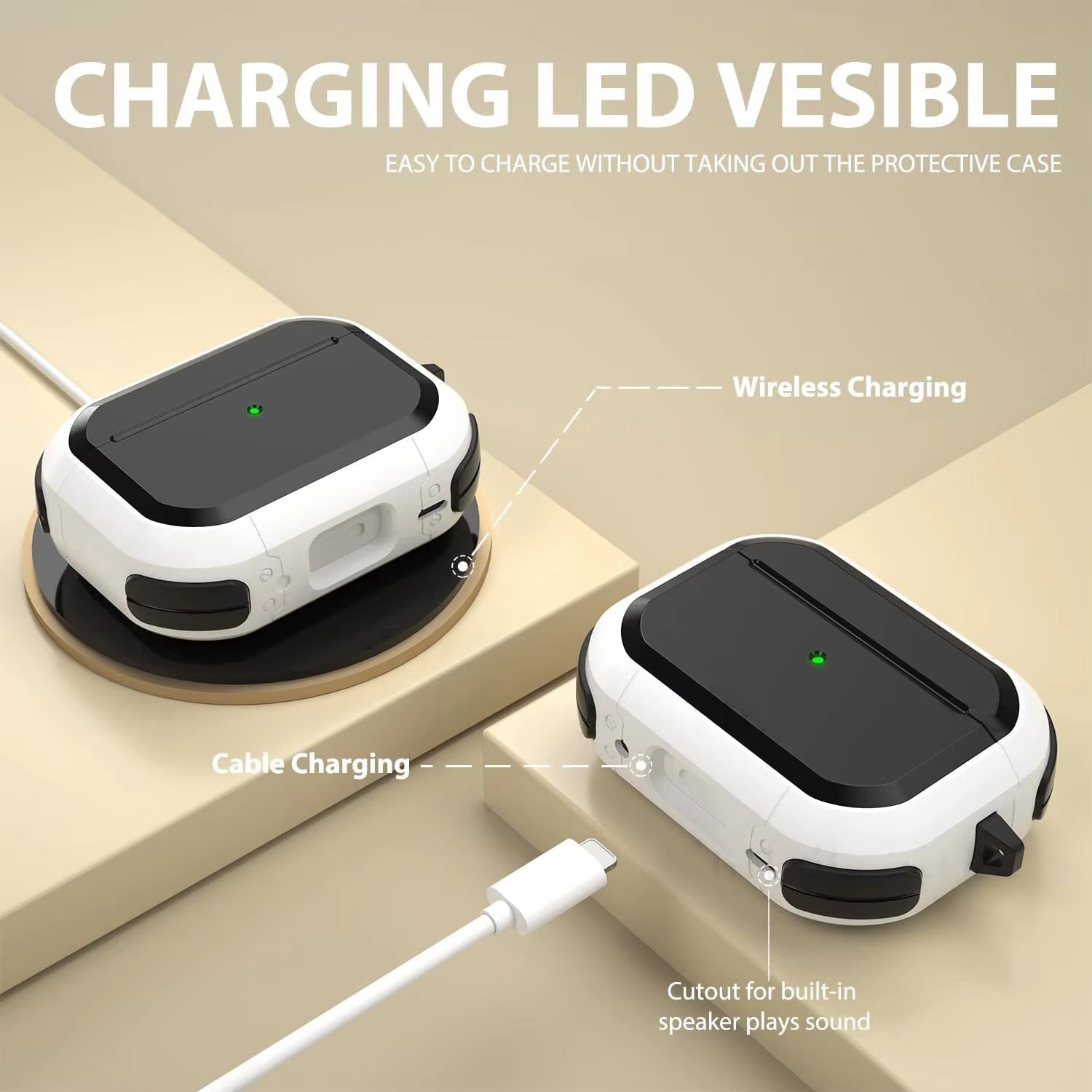 Robust Armor Case for AirPods 4, Pro (USB-C) – Full-Body Protective Earphone Cover for Men, Anti-Slip Design, Shockproof Shell for Pro 2, 3 Wireless Charging