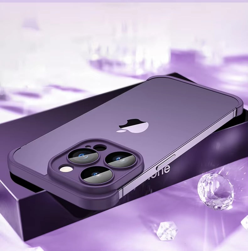 Premium Apple iPhone Case, MagSafe Compatible, Camera Lens & Screen Protection, Ultra Thin, Shockproof, Magnetic Full All Around Cover – Frameless TPU Silicone Bumper Case with Built-In Glass Lens Protector