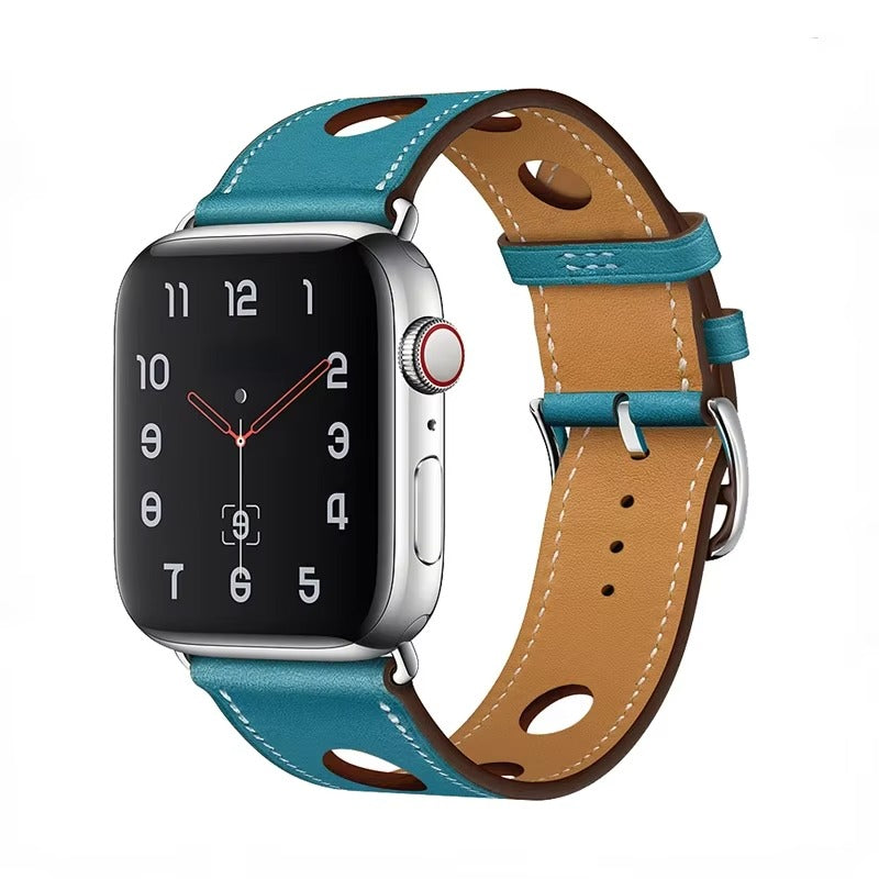 Luxury Genuine Leather Watch Band – Classic, Adjustable, Comfortable Strap for 40mm to 49mm Smartwatches, Men's and Women's