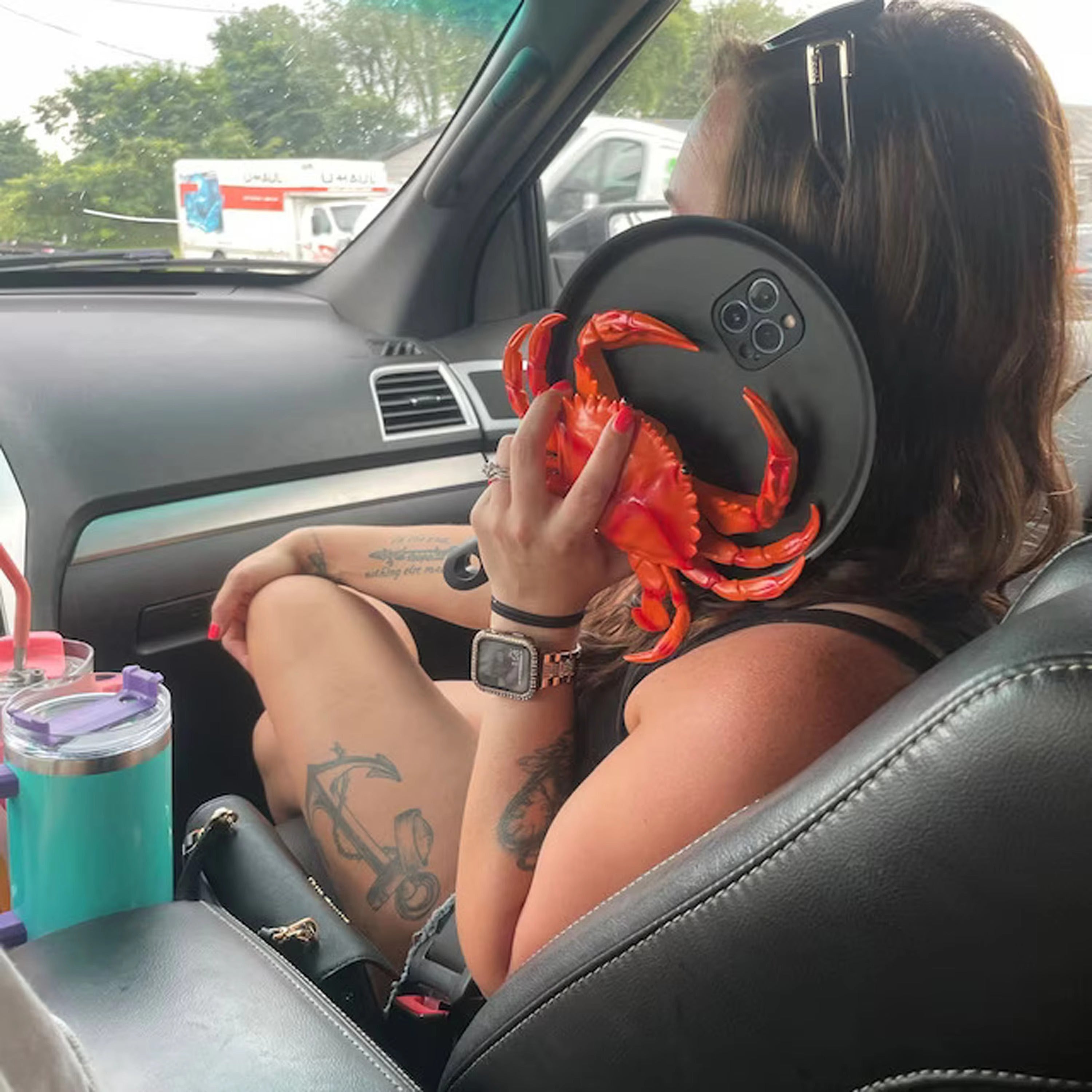 Premium Apple iPhone Case, MagSafe Compatible, Camera Lens and Screen Protection, Ultra Thin, Shockproof, Magnetic, Full All Around Protection, 3D Crab Pan Squeaky Cover