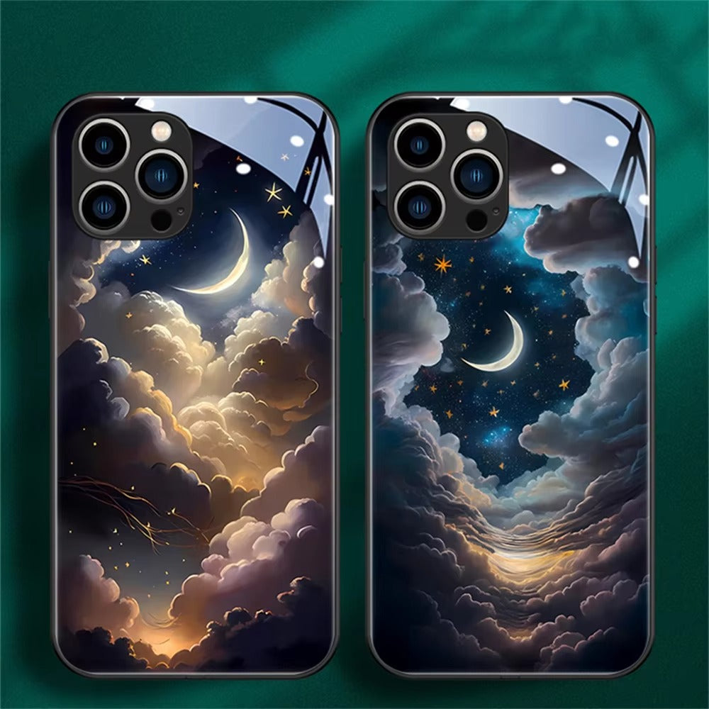 Premium Apple iPhone Case, MagSafe Compatible, Camera Lens and Screen Protection, Ultra Thin, Shockproof, Magnetic, Full All Around Protection, Starry Sky LED Glass Cover