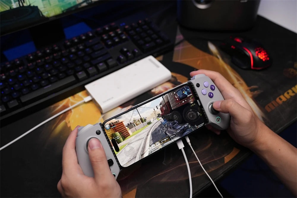 Premium Mobile Game Controller for iPhone, Hall Effect Joystick Gamepad, Wireless Stretchable Design for Apple Devices