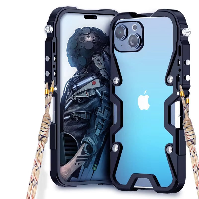 Luxury Apple iPhone Case, MagSafe Compatible, Camera Lens and Screen Protection, Ultra Thin, Shockproof, Magnetic, Full All Around Protection, Handmade Skull Metal Cover