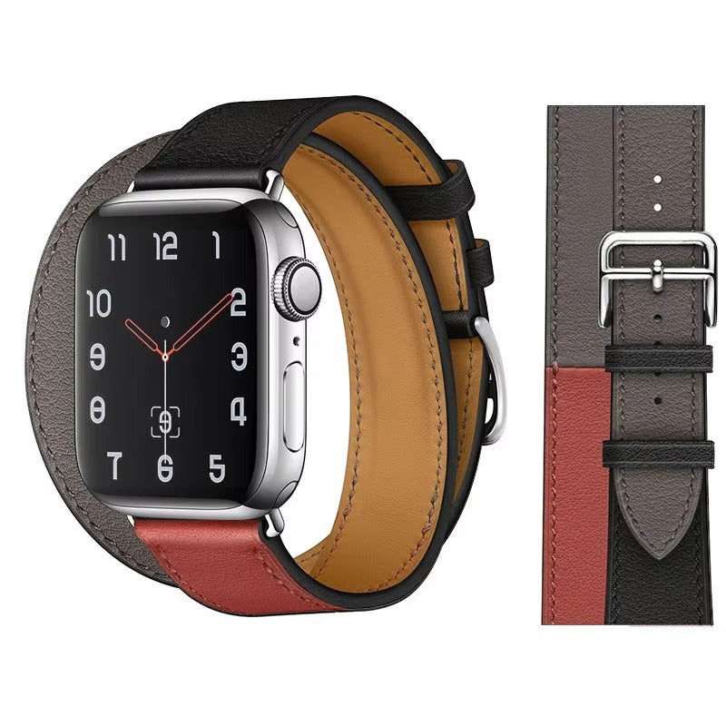 Luxury Genuine Leather Watch Band – Classic, Adjustable, Comfortable Strap for 40mm to 49mm Smartwatches, Men's and Women's