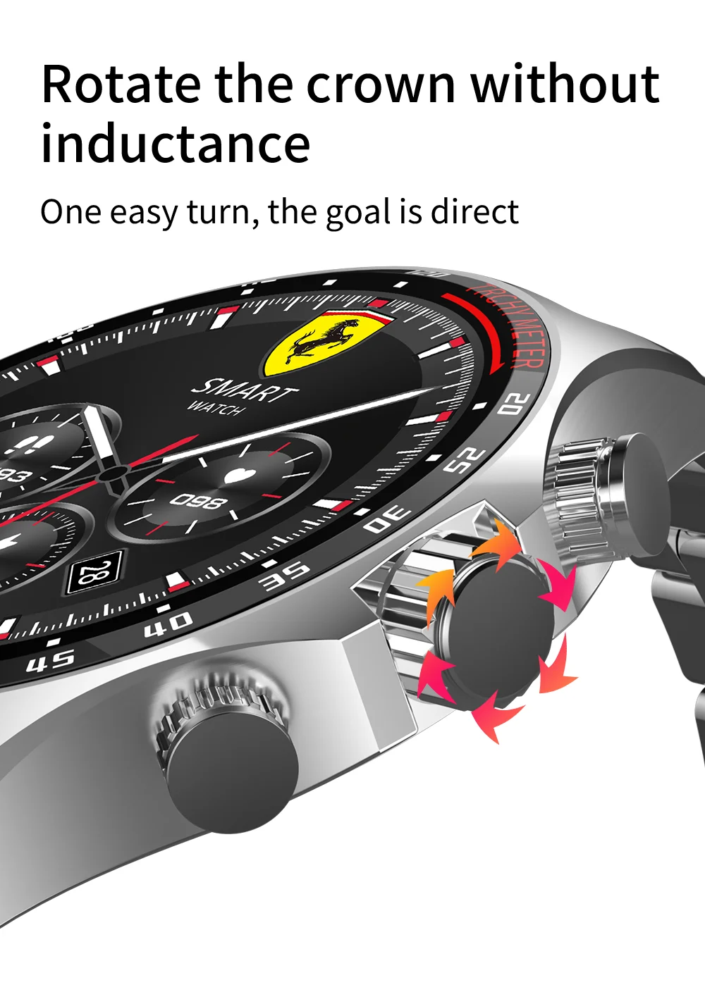Robust Outdoor Smartwatch for iPhone – NFC Access Control, GPS Positioning, Compass, 400mAh Battery, IP68 Waterproof