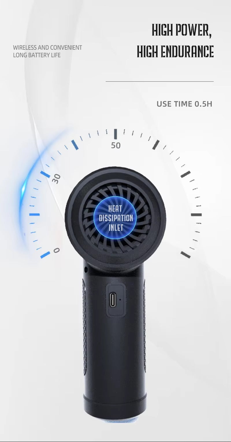 Powerful, Cordless, Compressed Air Duster for Computer, Air Blower with LED Light, for PC, Keyboard, Crumbs, Laptop, Car, Cleaning, Reusable, Portable