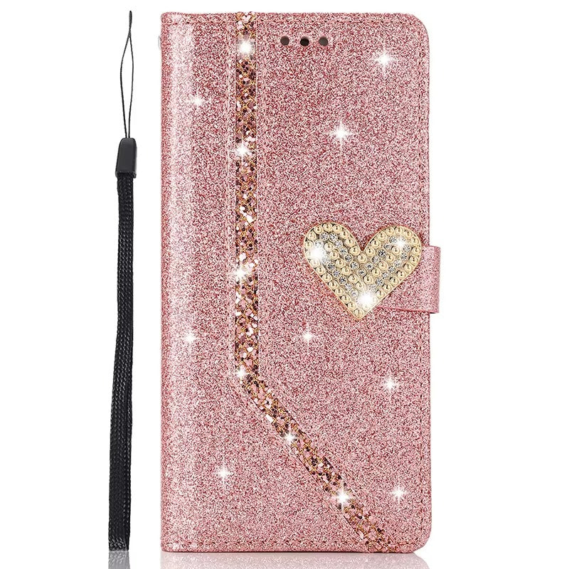 Luxury Apple iPhone Case, MagSafe Compatible, Camera Lens and Screen Protection, Ultra Thin, Shockproof, Magnetic, Full All Around Protection, Shiny Leather Wallet Cover