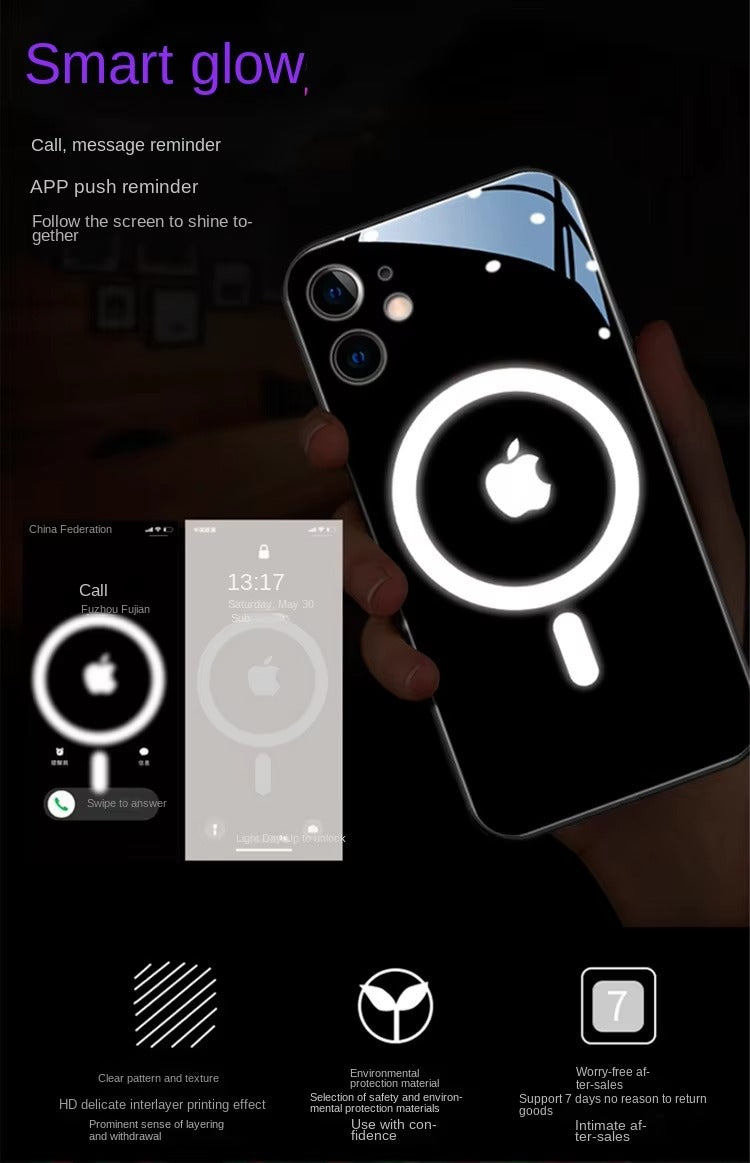 Premium Apple iPhone Case, MagSafe Compatible, Camera Lens and Screen Protection, Ultra Thin, Shockproof, Magnetic, Full All Around Protection, Flash Call LED Cover