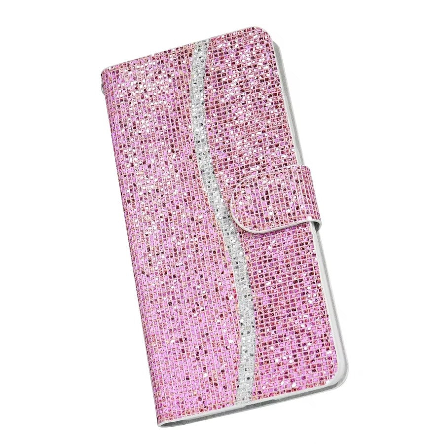 Luxury Apple iPhone Case, MagSafe Compatible, Camera Lens and Screen Protection, Ultra Thin, Shockproof, Magnetic, Full All Around Protection, Glitter Wallet Strap Cover