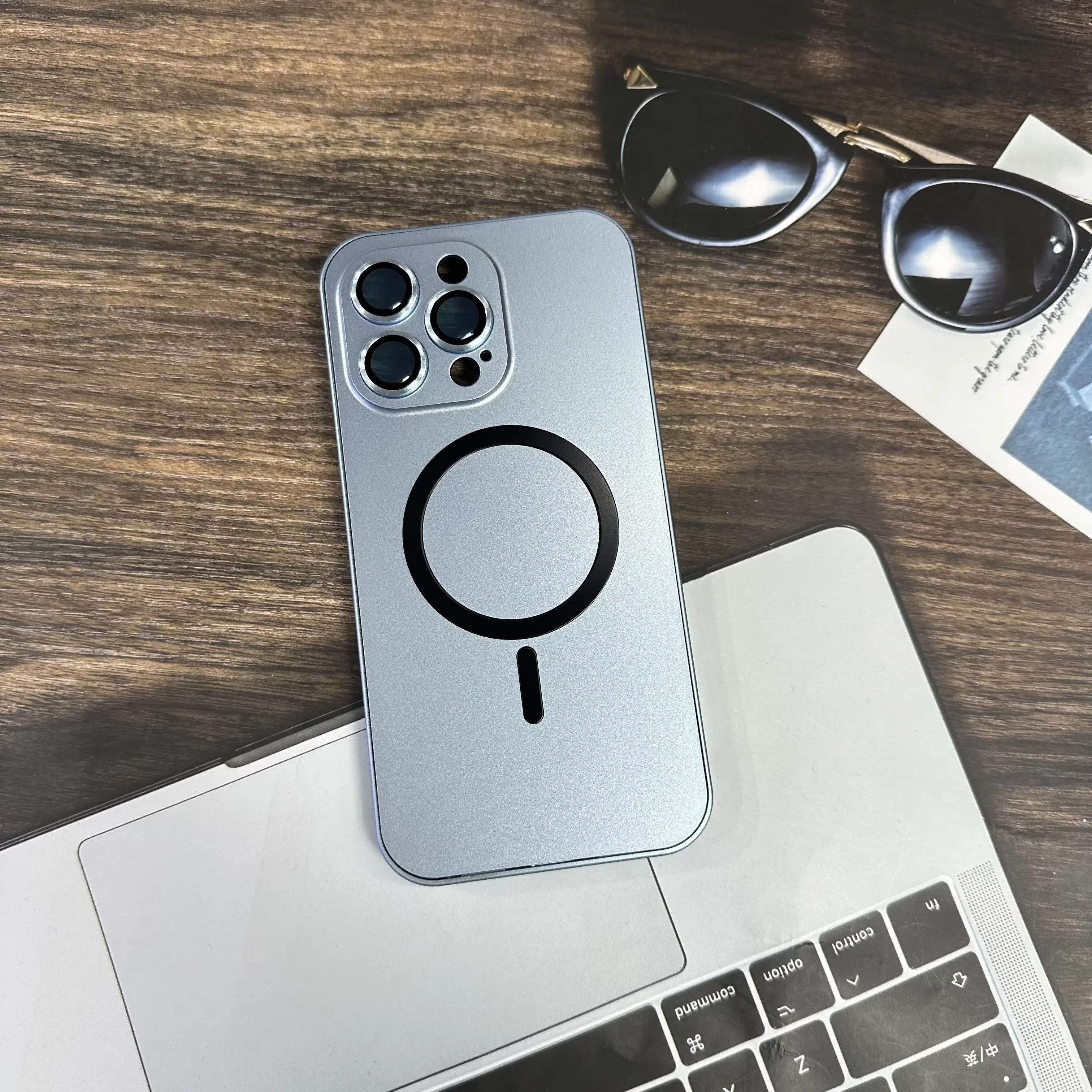 Premium Apple iPhone Case, MagSafe Compatible, Camera Lens & Screen Protection, Ultra Thin, Shockproof, Magnetic Full All Around Cover – Aluminum Metal Frame Case with Hard PC Back for Stylish Impact Protection