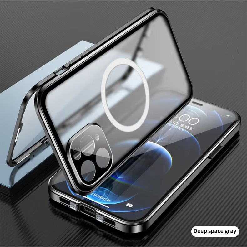 Robust Apple iPhone Case, Ultra Thin Shockproof Magnetic Full All Around Protection Cover with 360 Glass Aluminium Shield