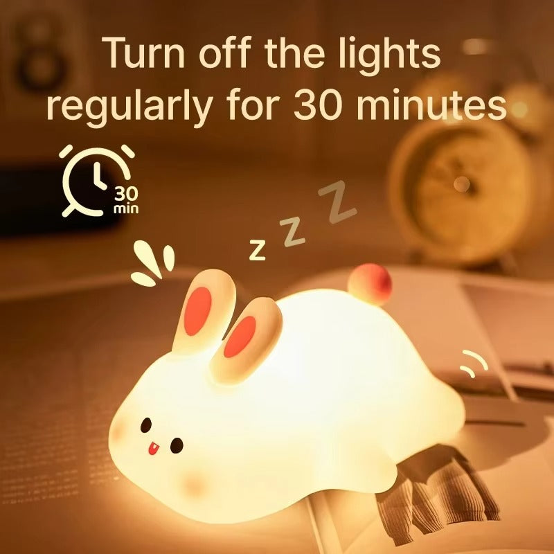 Premium Cute Animal LED Night Light – Touch Sensor, USB Rechargeable Silicone Lamp, 3 Brightness Levels, 30-Min Timer, Bedside Kids Room Decor, Portable & Soft Glow