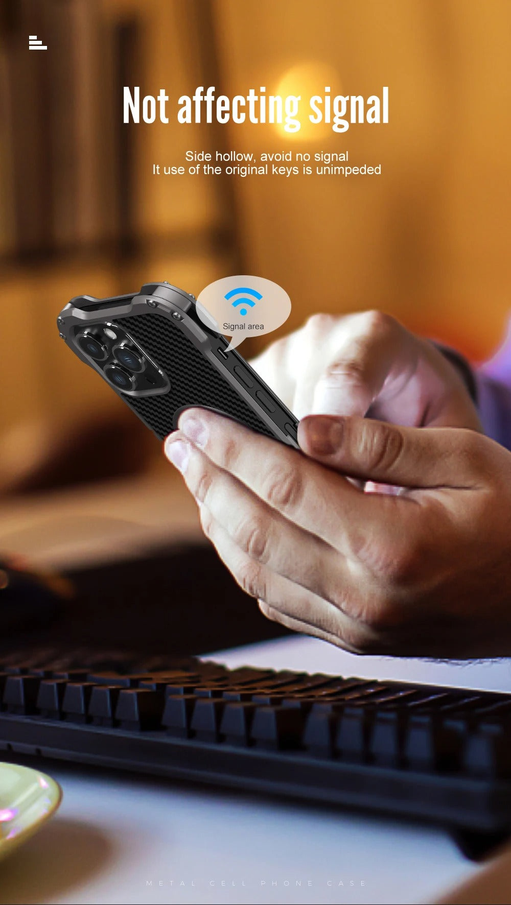 Premium Apple iPhone Case, MagSafe Compatible, Camera Lens & Screen Protection, Ultra Thin, Shockproof, Magnetic Full All Around Cover – Carbon Fiber Metal Case with Anti-Fall Design & Magnetic Back Shell