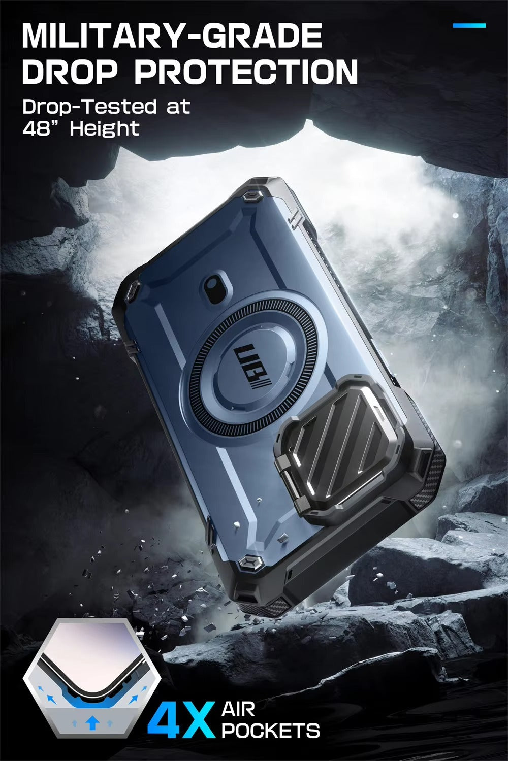 Robust Apple iPhone Case, MagSafe Compatible, Ultra Thin Magnetic Shockproof Cover with Camera Lens Shield, Kickstand Frame