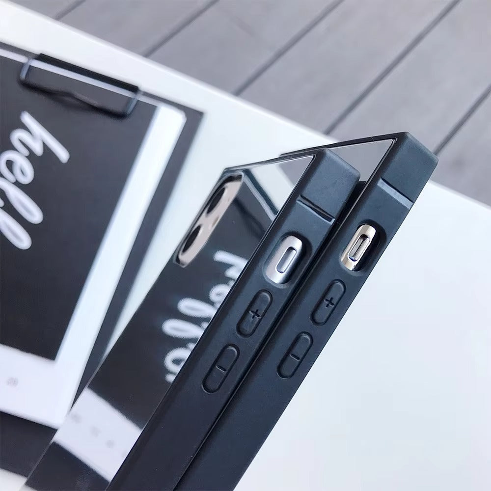 Luxury Apple iPhone Case, MagSafe Compatible, Camera Lens and Screen Protection, Ultra Thin, Shockproof, Magnetic, Full All Around Protection, Square Mirror Bumper Cover