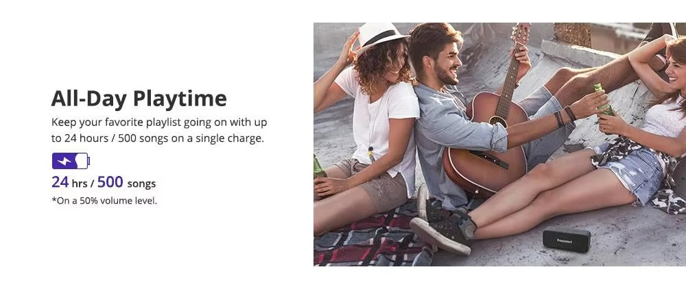 High Quality Portable Bluetooth Speaker – 20W Deep Bass, IPX7 Waterproof, NFC, 24H Playtime, Micro SD, Voice Assistant, True Wireless Stereo, USB-C Charging