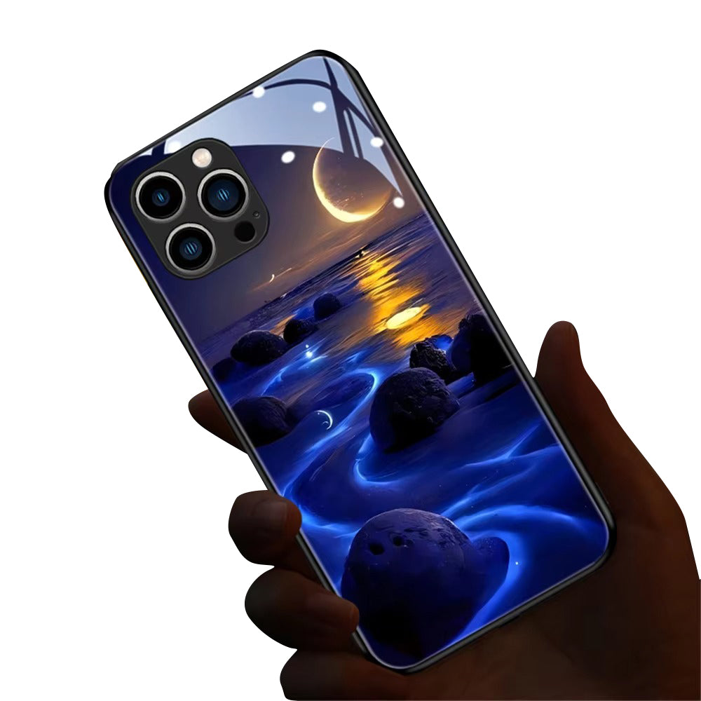 Premium Apple iPhone Case, MagSafe Compatible, Camera Lens and Screen Protection, Ultra Thin, Shockproof, Magnetic, Full All Around Protection, Galaxy LED Glass Cover