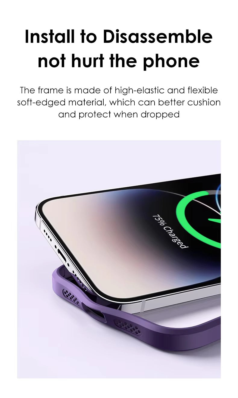 High Quality Apple iPhone Case MagSafe Compatible, Camera Lens & Screen Protection, Cover with Aluminum Stand & Metal Lens