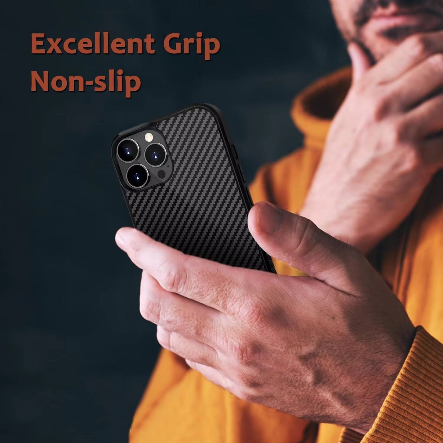 Luxury Apple iPhone Case, MagSafe Compatible, Camera Lens & Screen Protection, Ultra Thin, Shockproof, Magnetic Full All Around Cover – Real Carbon Fiber Gloss Armor Case with Forged Design & Wireless Charging Support