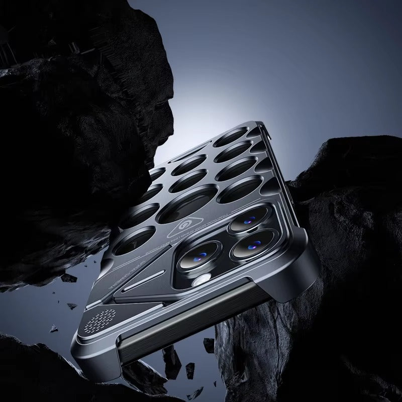 Luxury Apple iPhone Case, MagSafe Compatible, Camera Lens & Screen Protection, Ultra Thin, Shockproof, Magnetic Full All Around Cover – Aluminum Alloy Frameless Case with Heat Dissipation & Metal Lens Protection