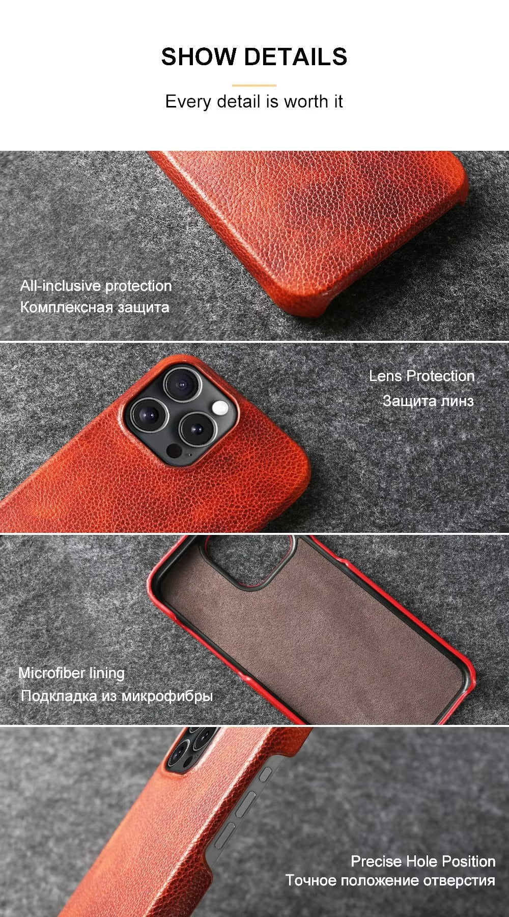 Luxury Genuine Leather Apple iPhone Case, MagSafe Compatible, Ultra Thin Magnetic and Durable Back Shell Design