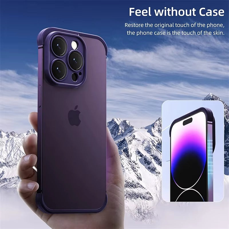 Premium Apple iPhone Case, MagSafe Compatible, Camera Lens & Screen Protection, Ultra Thin, Shockproof, Magnetic Full All Around Cover – Frameless TPU Silicone Bumper Case with Built-In Glass Lens Protector