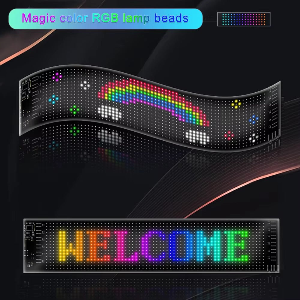 High Quality Flexible LED Matrix Panel with Bluetooth App Control, USB 5V Programmable Display Sign for Car, Storefronts